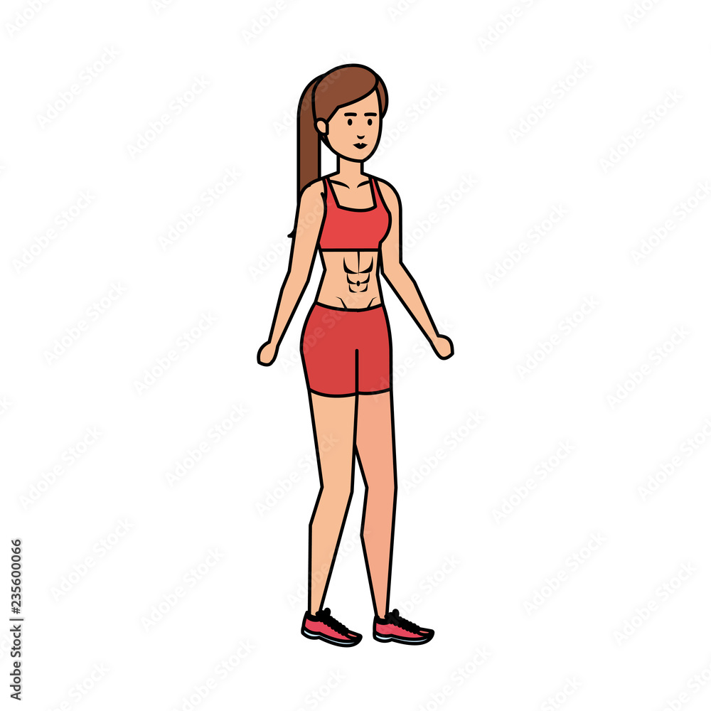 athletic woman sporting character athletic woman sporting character