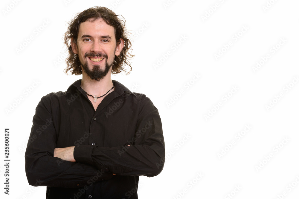 Fototapeta premium Happy handsome Caucasian man looking at camera