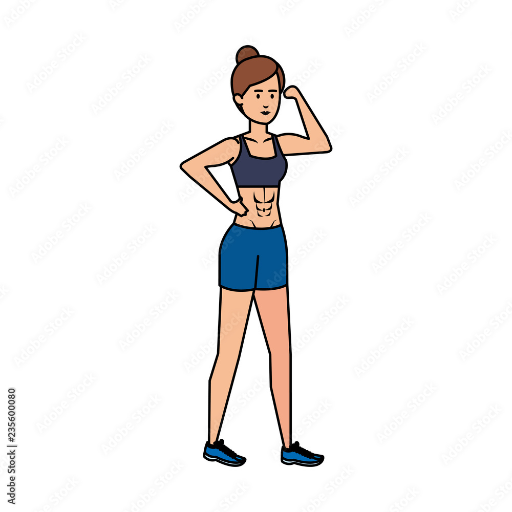 athletic woman sporting character athletic woman sporting character