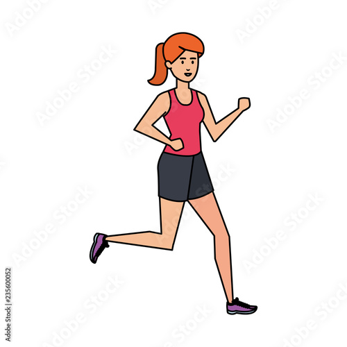 athletic woman running character