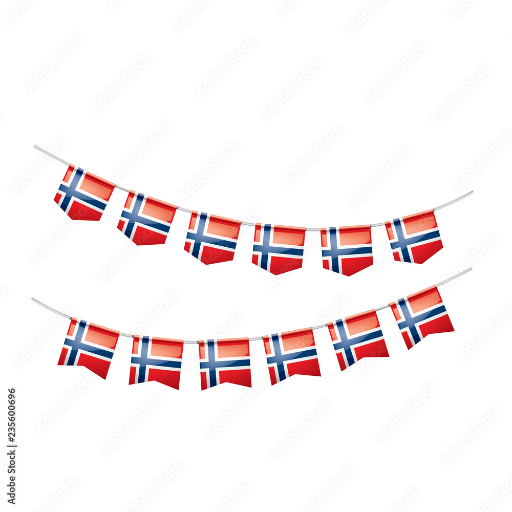 Obraz premium Norway flag, vector illustration on a white background