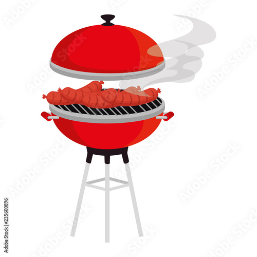 oven grill with sausages