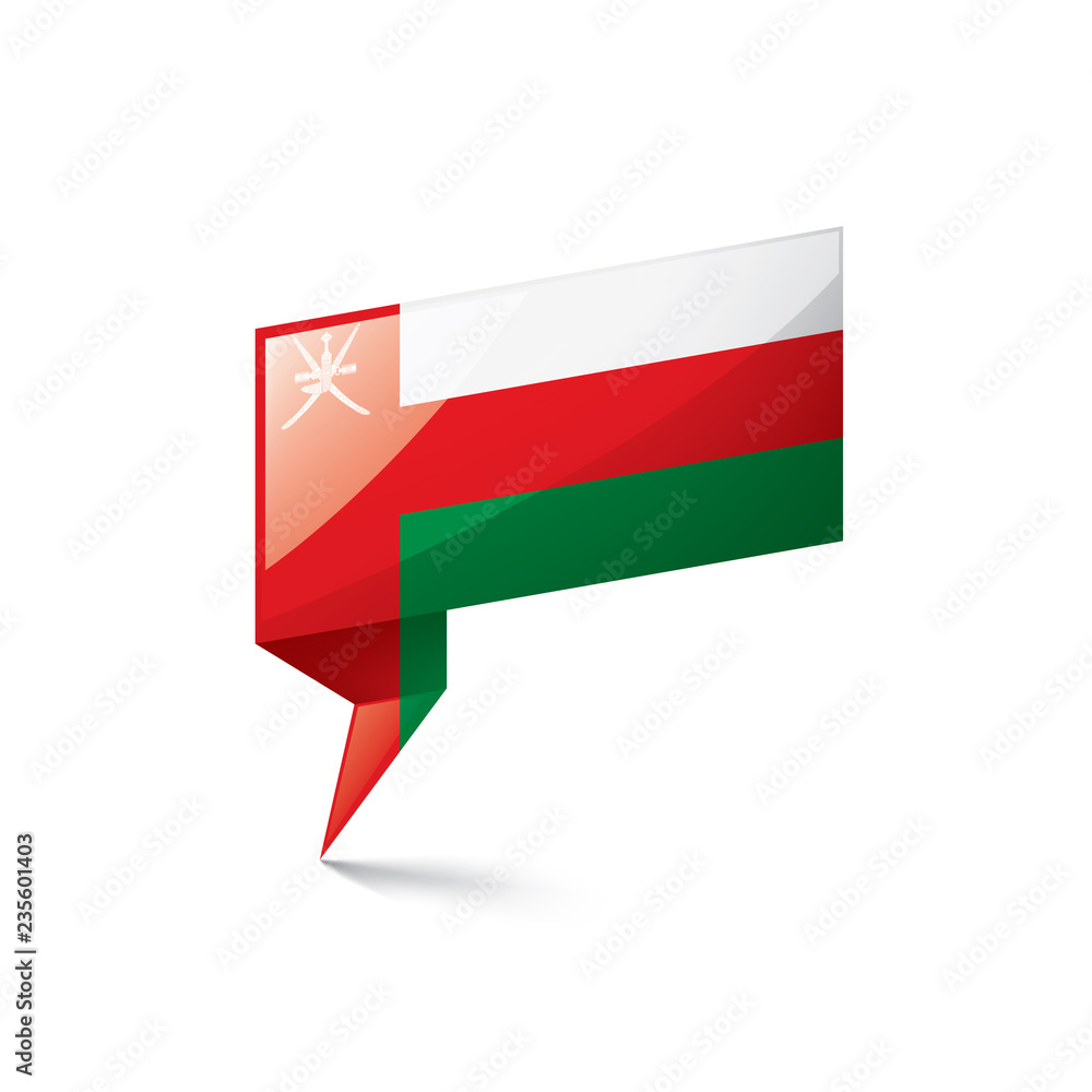 Oman flag, vector illustration on a white background Oman flag, vector illustration on a white background