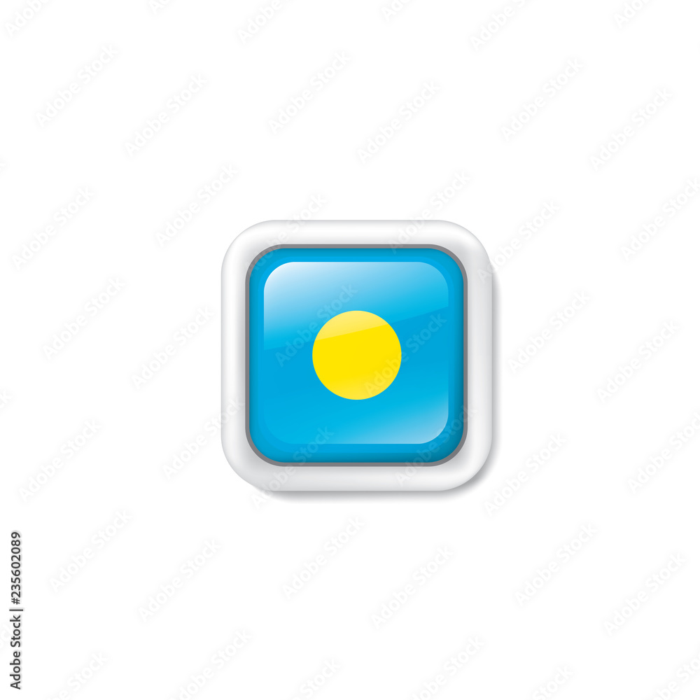Palau flag, vector illustration on a white background Palau flag, vector illustration on a white background
