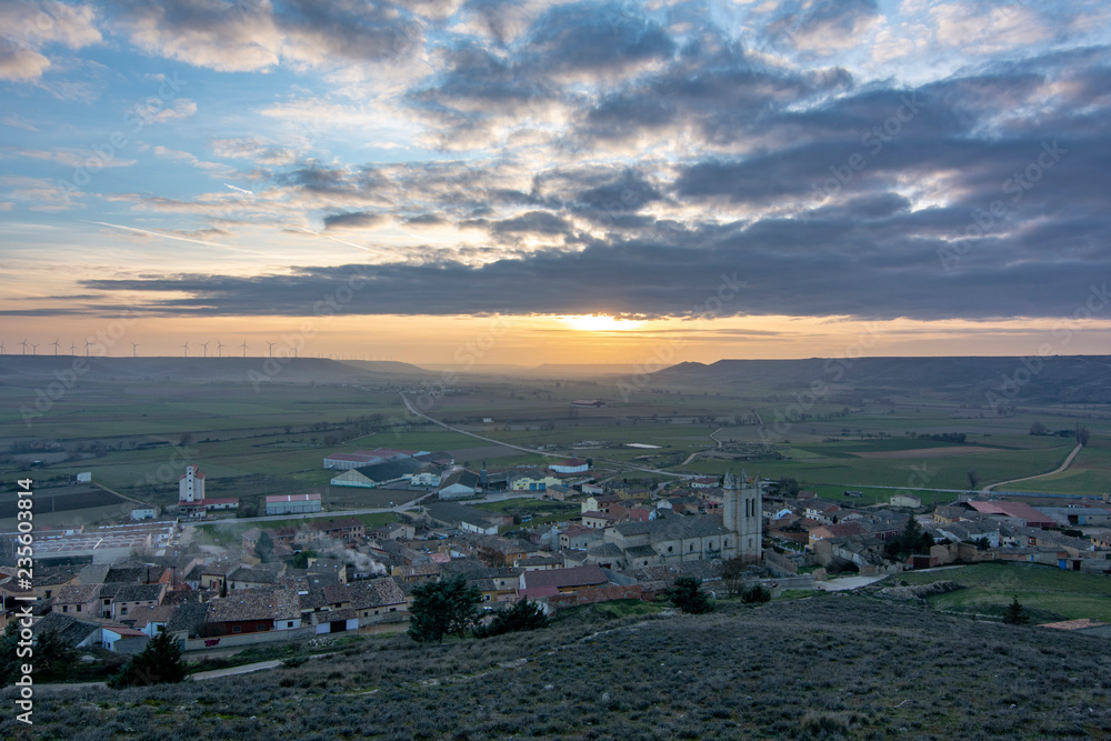 View of the village of  Castrojeriz from the castle, Burgos