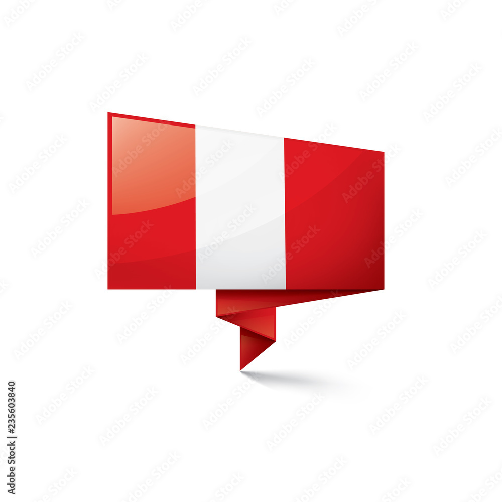 Peru flag, vector illustration on a white background