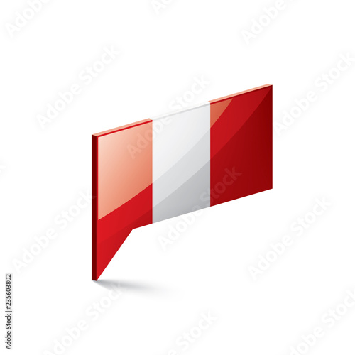 Peru flag, vector illustration on a white background Free Download Peru flag, vector illustration on a white background - GFXLoad