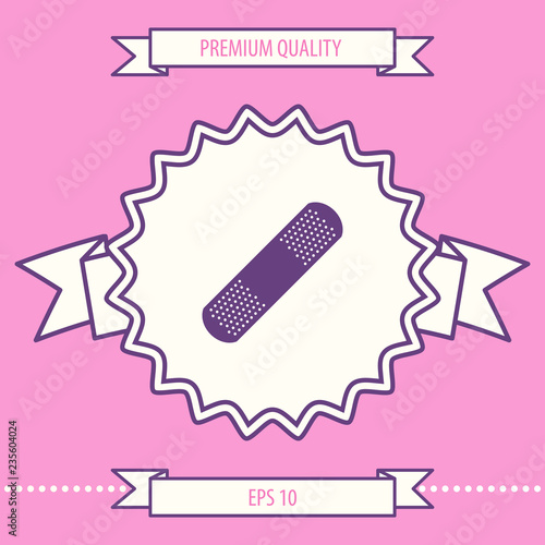 Medical  plaster, adhesive bandage icon. Graphic elements for your design