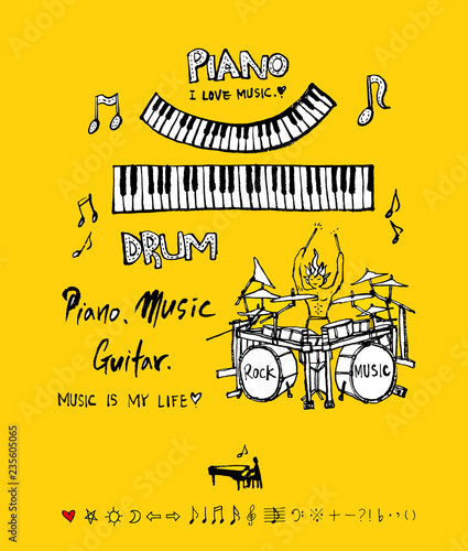 음악회 포스터 / 손으로 그린 음악 일러스트