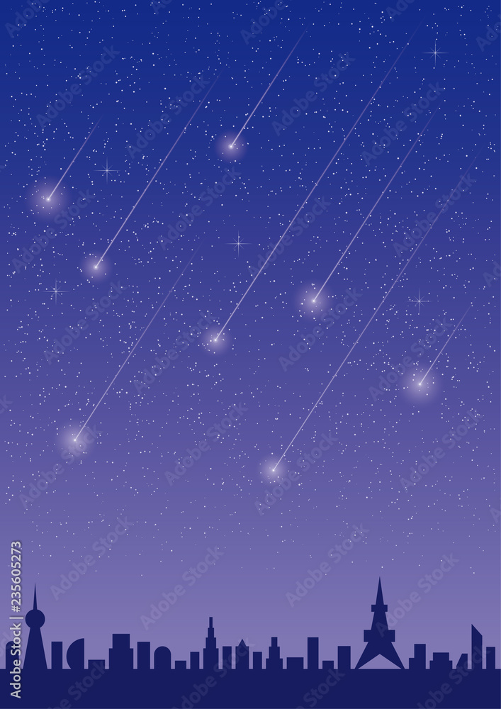 Naklejka premium 星空と流星