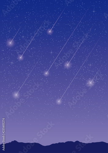 星空と流星
