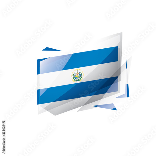 Salvador flag, vector illustration on a white background