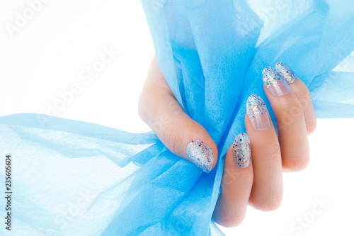 a woman's nail, designed with nail art