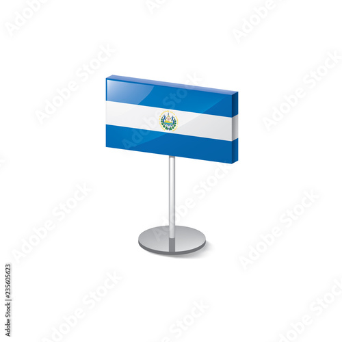 Salvador flag, vector illustration on a white background