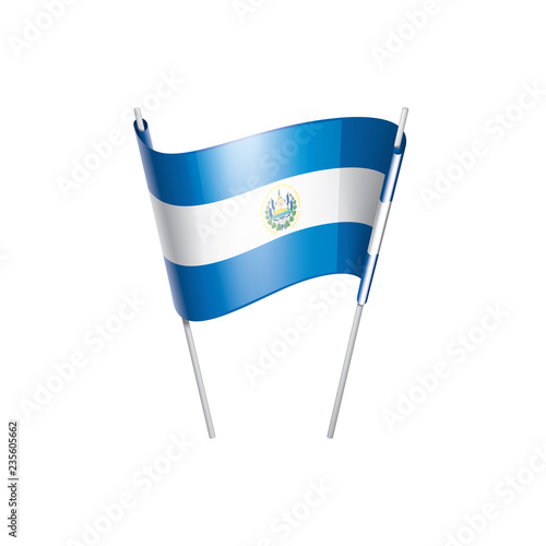 Salvador flag, vector illustration on a white background
