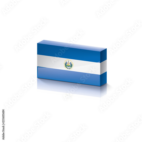 Salvador flag, vector illustration on a white background