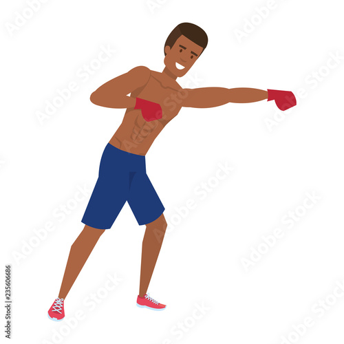 man practicing boxing character