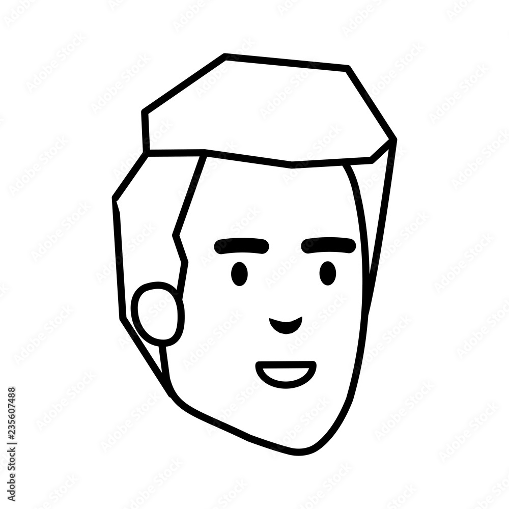 young man head avatar character