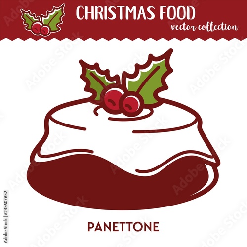 Christmas food, festive dessert with glaze and berries