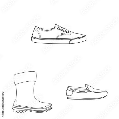 Isolated object of shoe and footwear logo. Set of shoe and foot stock vector illustration.