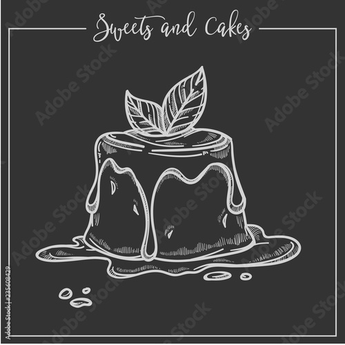 Sweets and cakes dessert made of jelly and topping