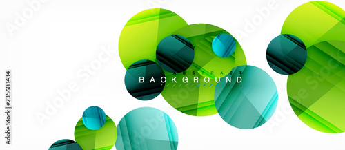 Glossy colorful circles abstract background, modern geometric design