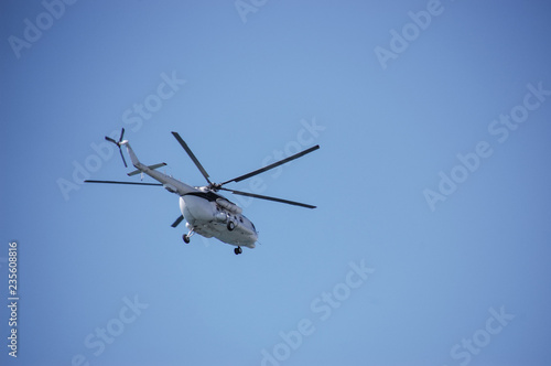 Sky patrol helicopter in flight