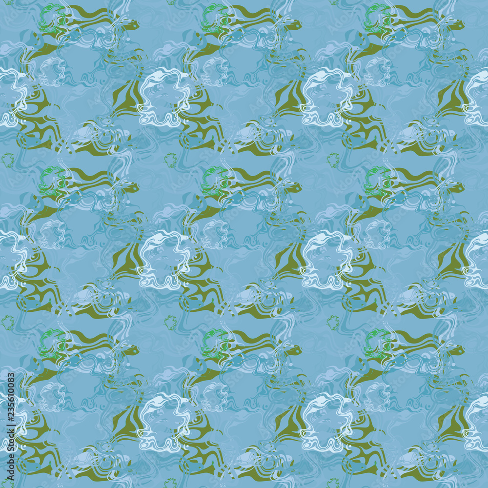 Seamless background pattern with colored diverse doodles.