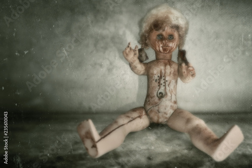 Scary bloody doll