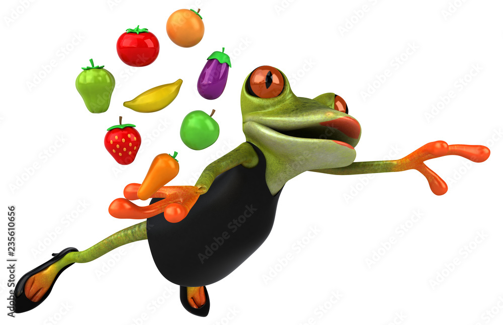 Fun frog - 3D Illustration Fun frog - 3D Illustration