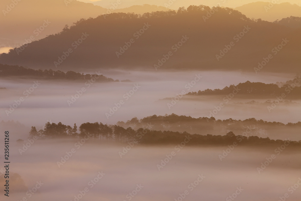 Amazing view of mountain, mist & cloud when dawn coming. Amazing view of mountain, mist & cloud when dawn coming.
