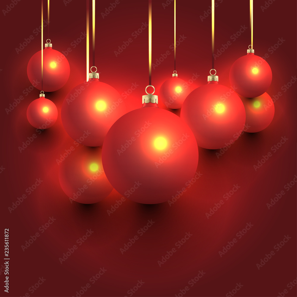 Red Christmas Balls Composition Red Christmas Balls Composition