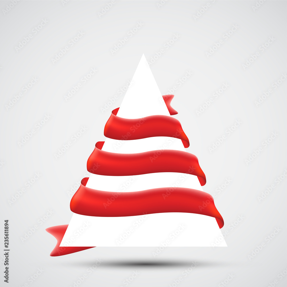 Christmas Tree with Red Ribbons Christmas Tree with Red Ribbons
