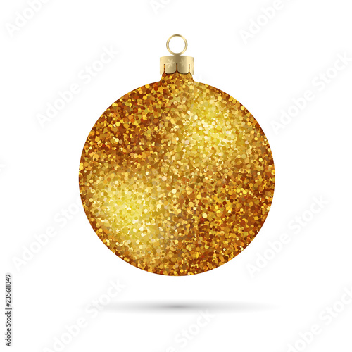 Golden Glitter Christmas Ball