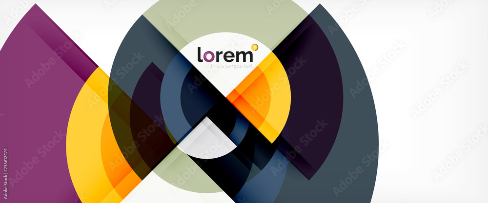 Modern geometric circles abstract background, colorful round shapes with shadow effects Modern geometric circles abstract background, colorful round shapes with shadow effects