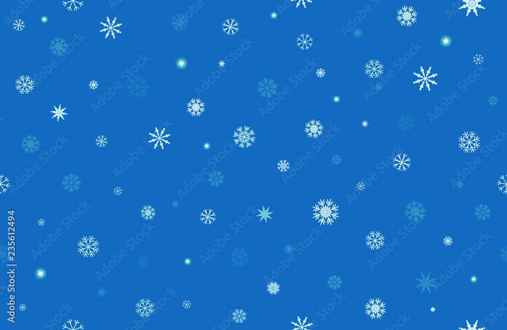 Christmas, New Year, winter seamless snowflakes pattern on blue background Christmas, New Year, winter seamless snowflakes pattern on blue background