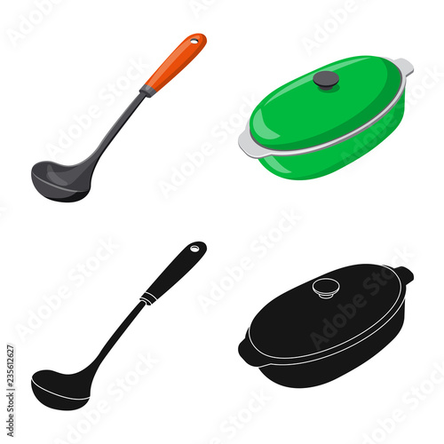 Vector design of kitchen and cook icon. Set of kitchen and appliance stock symbol for web.