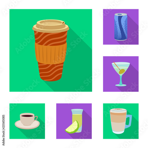 Isolated object of drink and bar logo. Set of drink and party vector icon for stock.