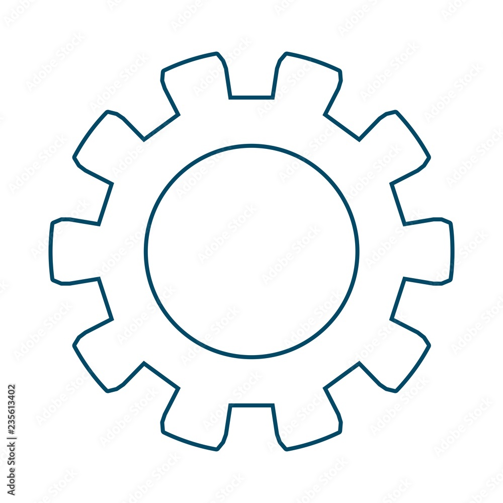 Gear symbol. Minimal abstract icon in thin line style.