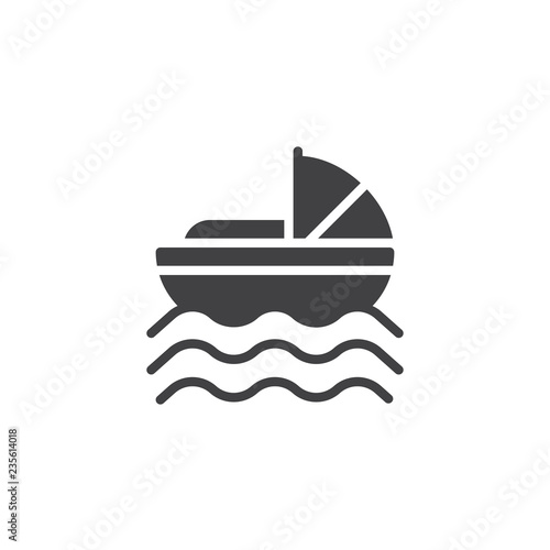 Baby Moses in River vector icon. filled flat sign for mobile concept and web design. Baby Moses Basket simple solid icon. Symbol, logo illustration. Pixel perfect vector graphics