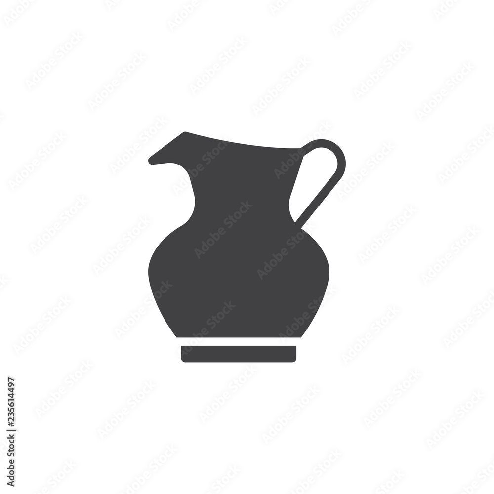 Hanukkah pitcher vector icon. filled flat sign for mobile concept and web design. Hebrew oil pitcher simple solid icon. Symbol, logo illustration. Pixel perfect vector graphics