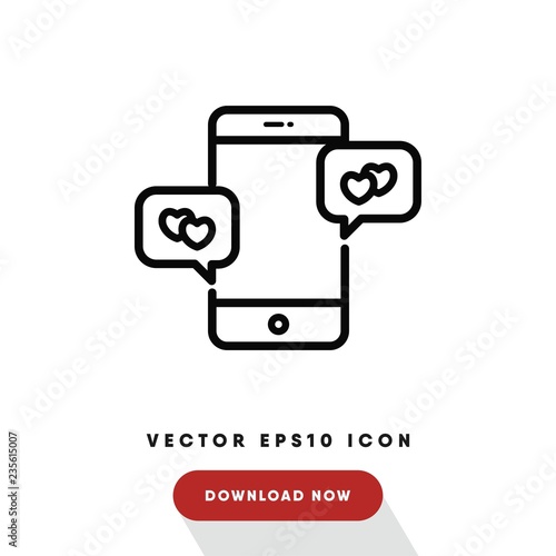Chat valentines day vector icon