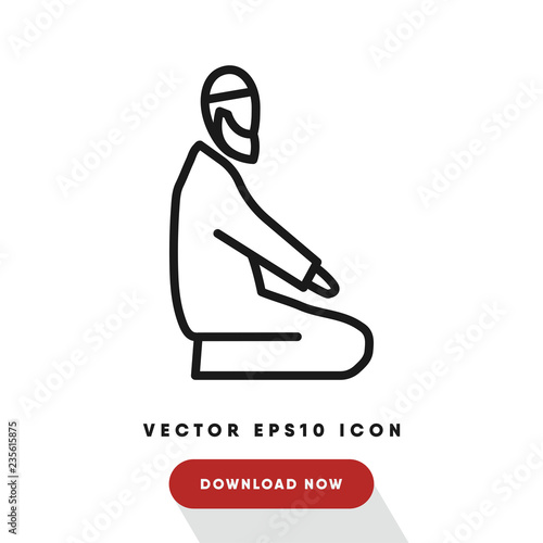 Namaz islamic prayer vector icon