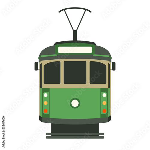 vintage tram  ,vector illustration , flat style