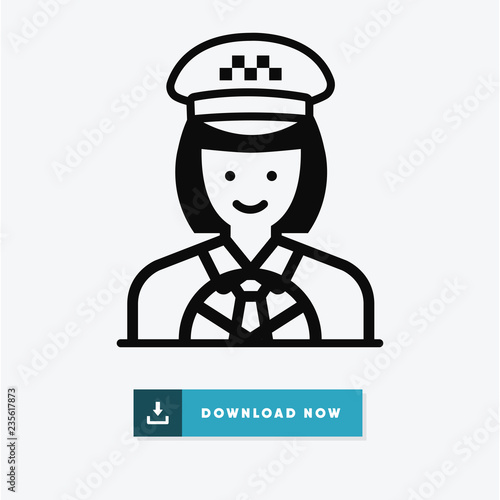 Taxi driver vector icon