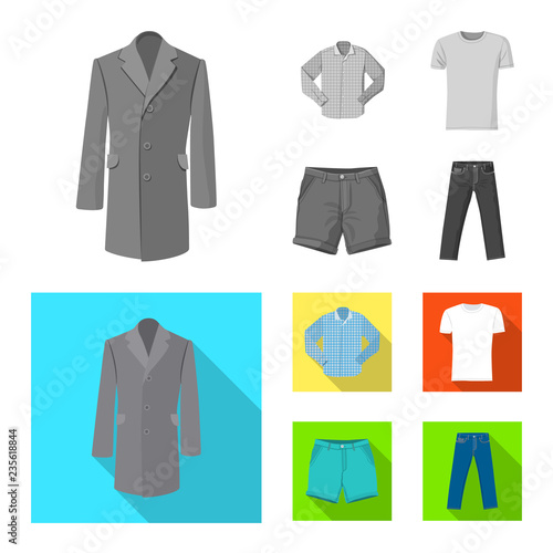 Vector design of man and clothing sign. Set of man and wear vector icon for stock.