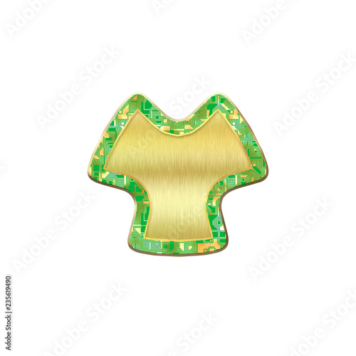 Metal badge with border.Cir...