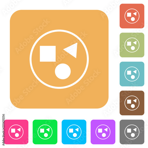 Grouping elements rounded square flat icons