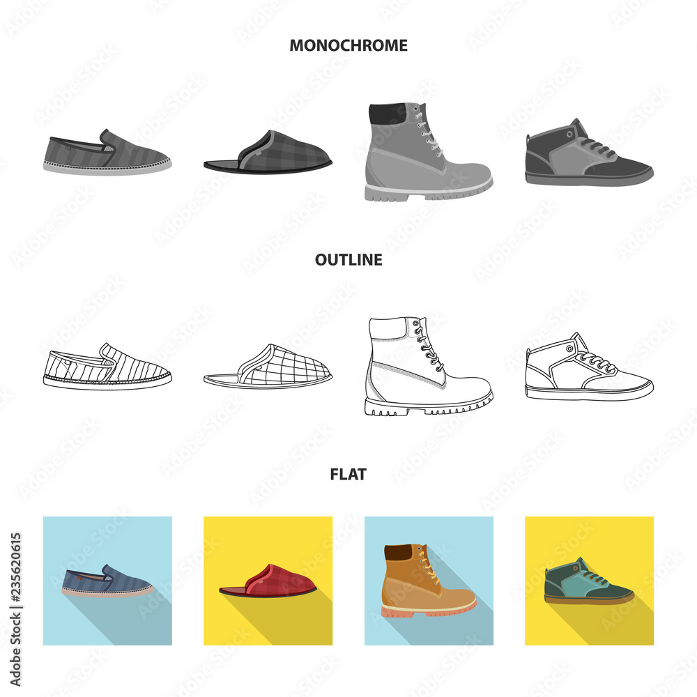 Isolated object of shoe and footwear logo. Collection of shoe and foot stock vector illustration. Isolated object of shoe and footwear logo. Collection of shoe and foot stock vector illustration.