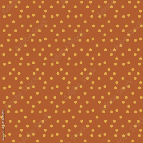 Orange background in white dots polka seamless pattern